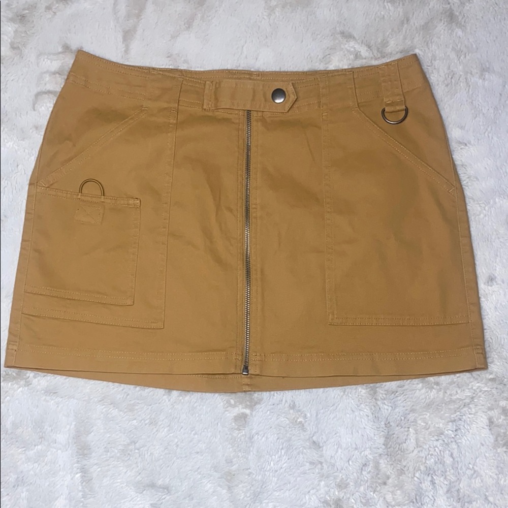 Wild Fable Tan Mini Skirt with Zipper NWOT